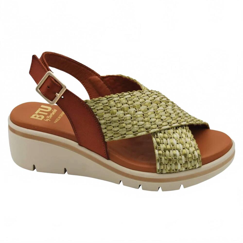 NEW BTU BY BERTUCHI women's farrah sandals in khaki/cuero